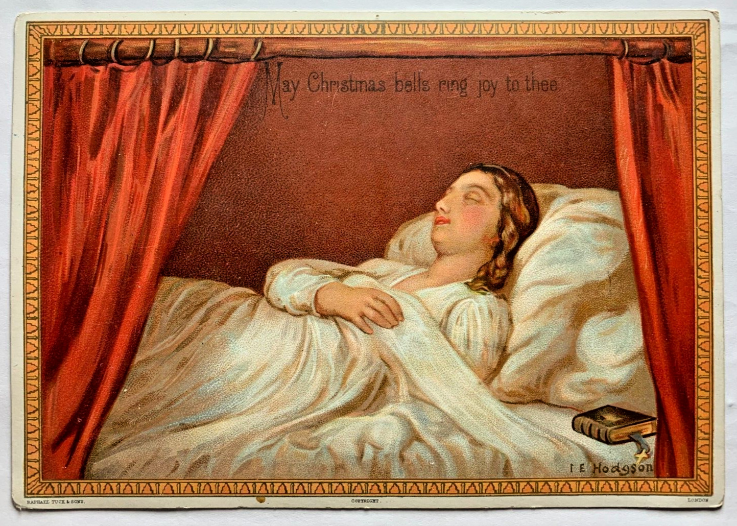 Raphael Tuck Sons Vintage 1900\'s Christmas Card Lithograph Royal Academy Series