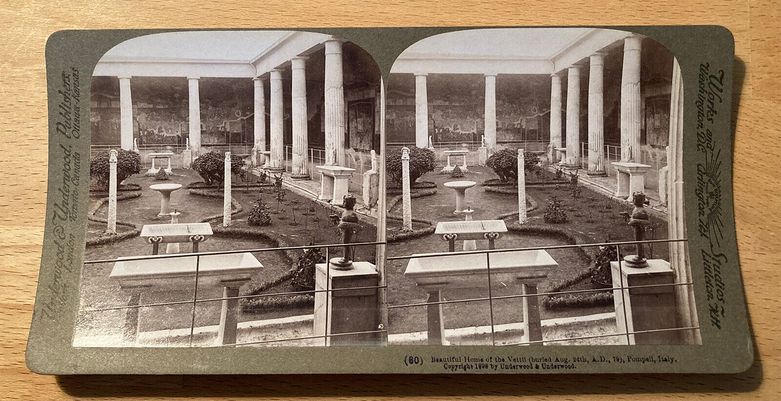 Home of the Vettii, Pompeii, Italy 1898 – Stereoview Slide Underwood & Underwood