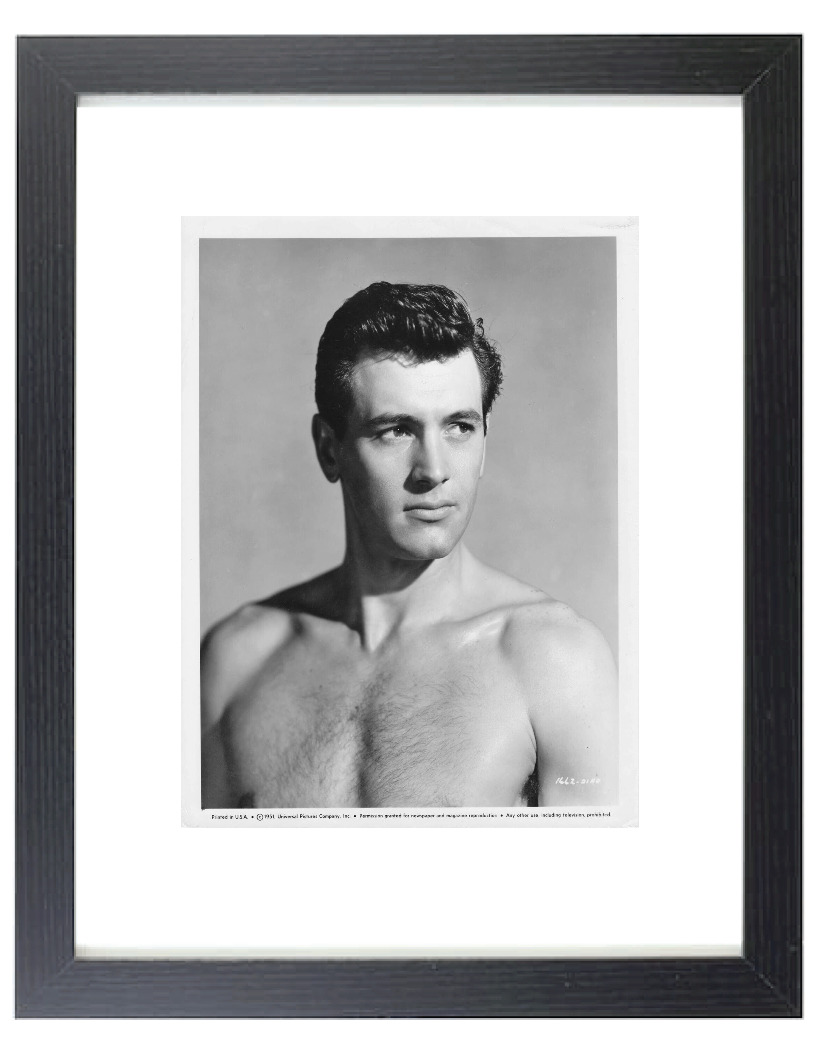 Actor Rock Hudson Classic Shirtless Matted & Framed Picture Photo Print