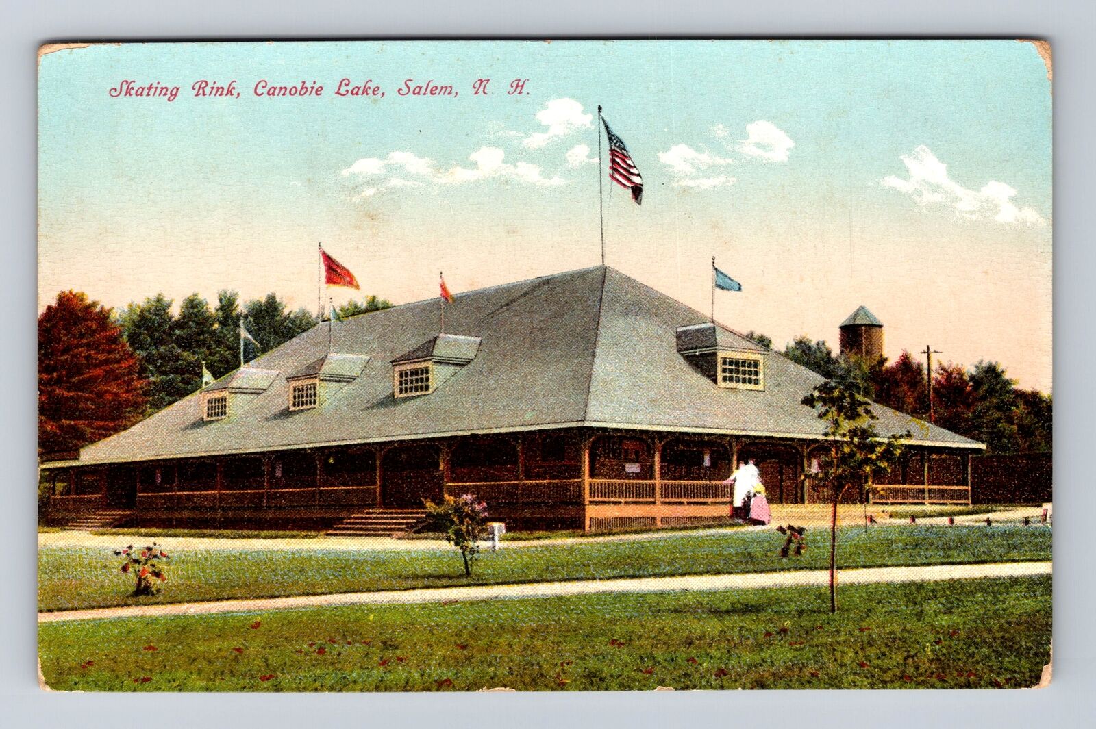 Salem NH-New Hampshire, Skating Rink, Canobie Lake, Vintage c1910 Postcard