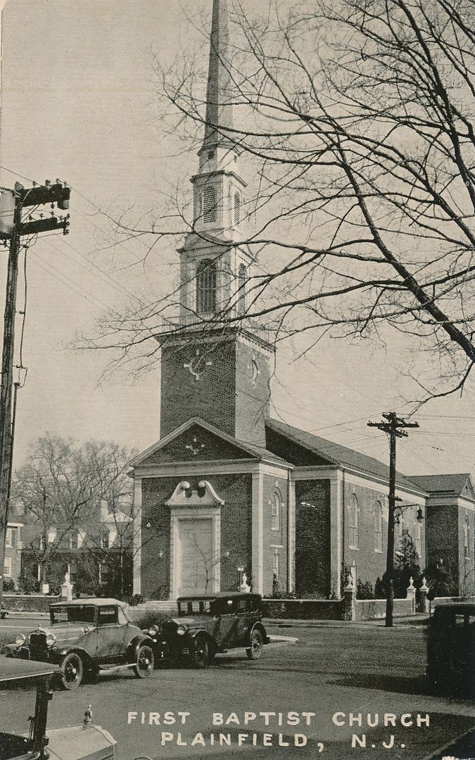 PLAINFIELD NJ - First Baptist Church Postcard