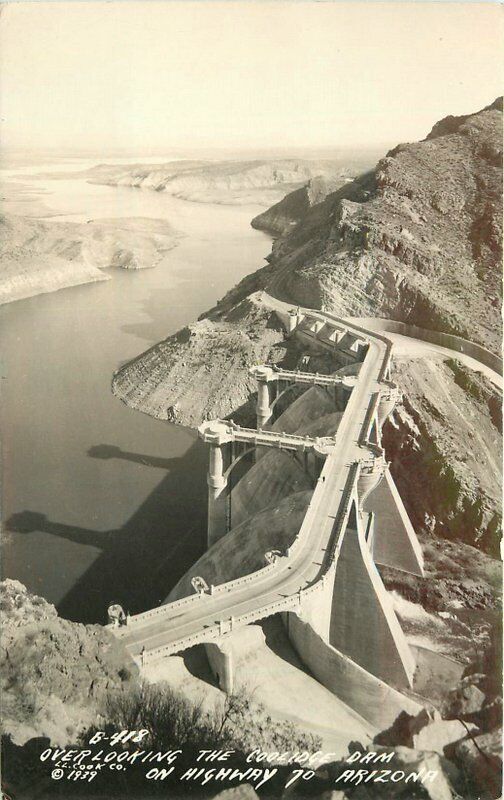 Arizona Birdseye Coolidge Dam Highway 70 #B-418 RPPC Photo Postcard Cook 21-4433