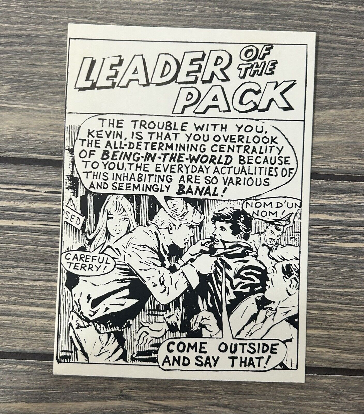 Vintage BIFF KARD Leader Of The Pack Come Outside And Say That Postcard 