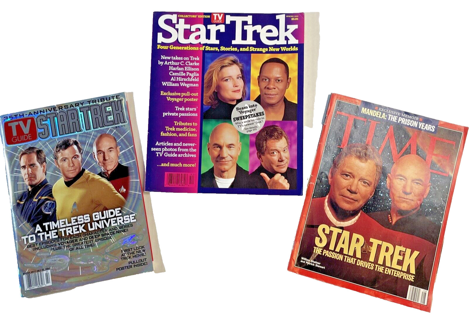 STAR TREK Vintage Magazine Covers Time & TV Guide( set Of 3) 1994, 1995 And 2002