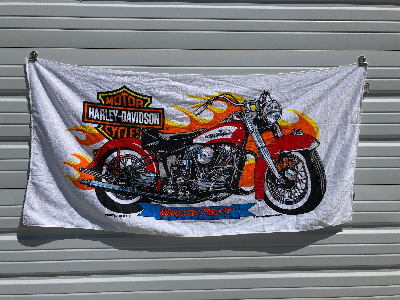 Harley Davidson Beach Towel - Franco Made In The USA - White - Vibrant