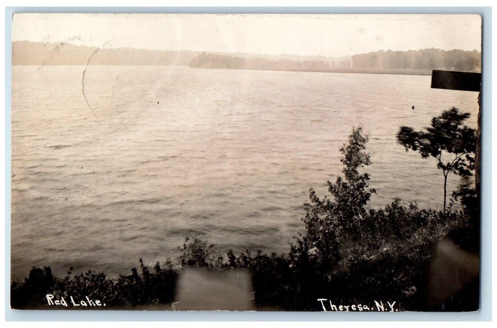 1912 View Of Red Lake Theresa New York NY RPPC Photo Posted Antique Postcard