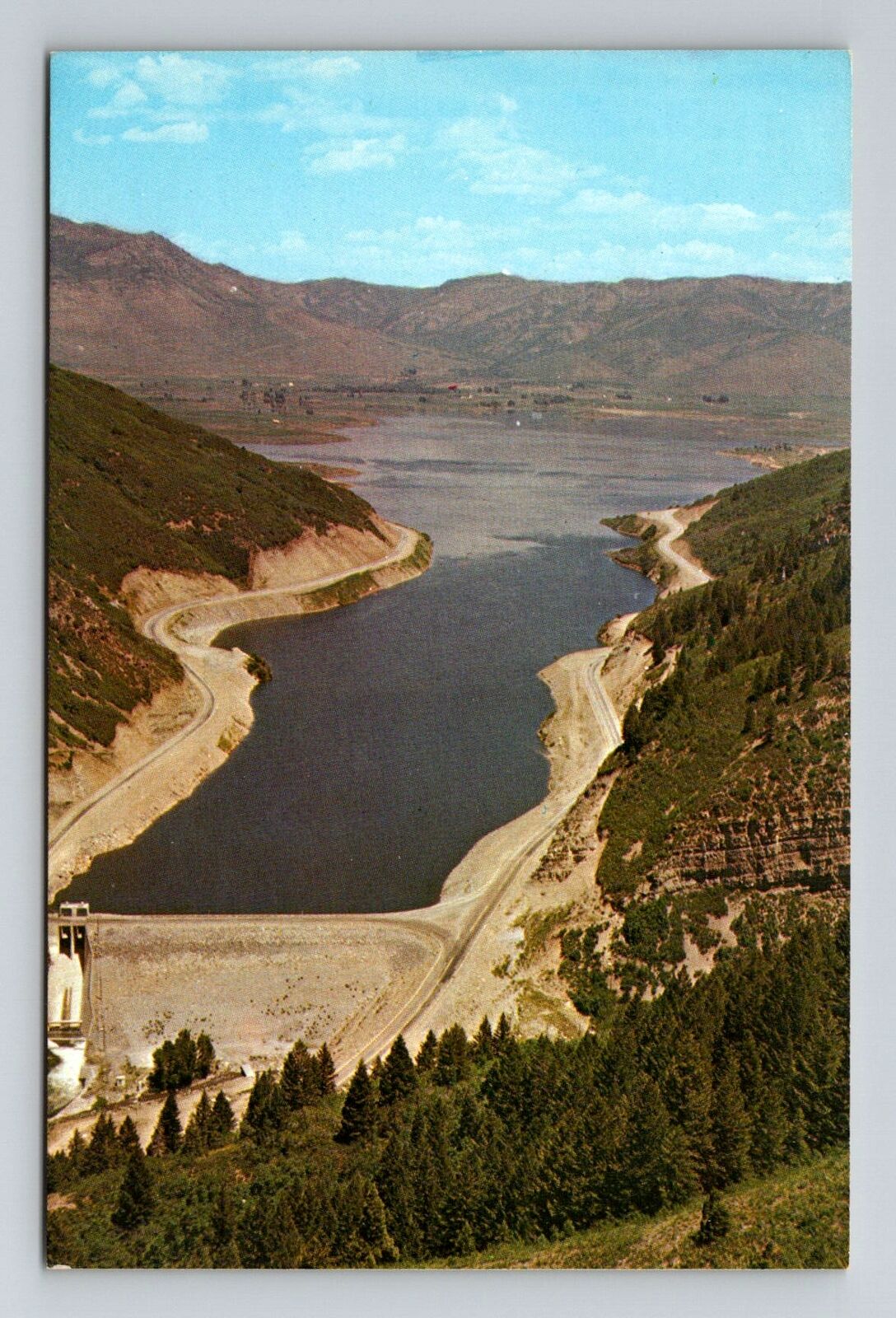 Ogden UT-Utah, Pineview Dam And Reservoir, Vintage Postcard