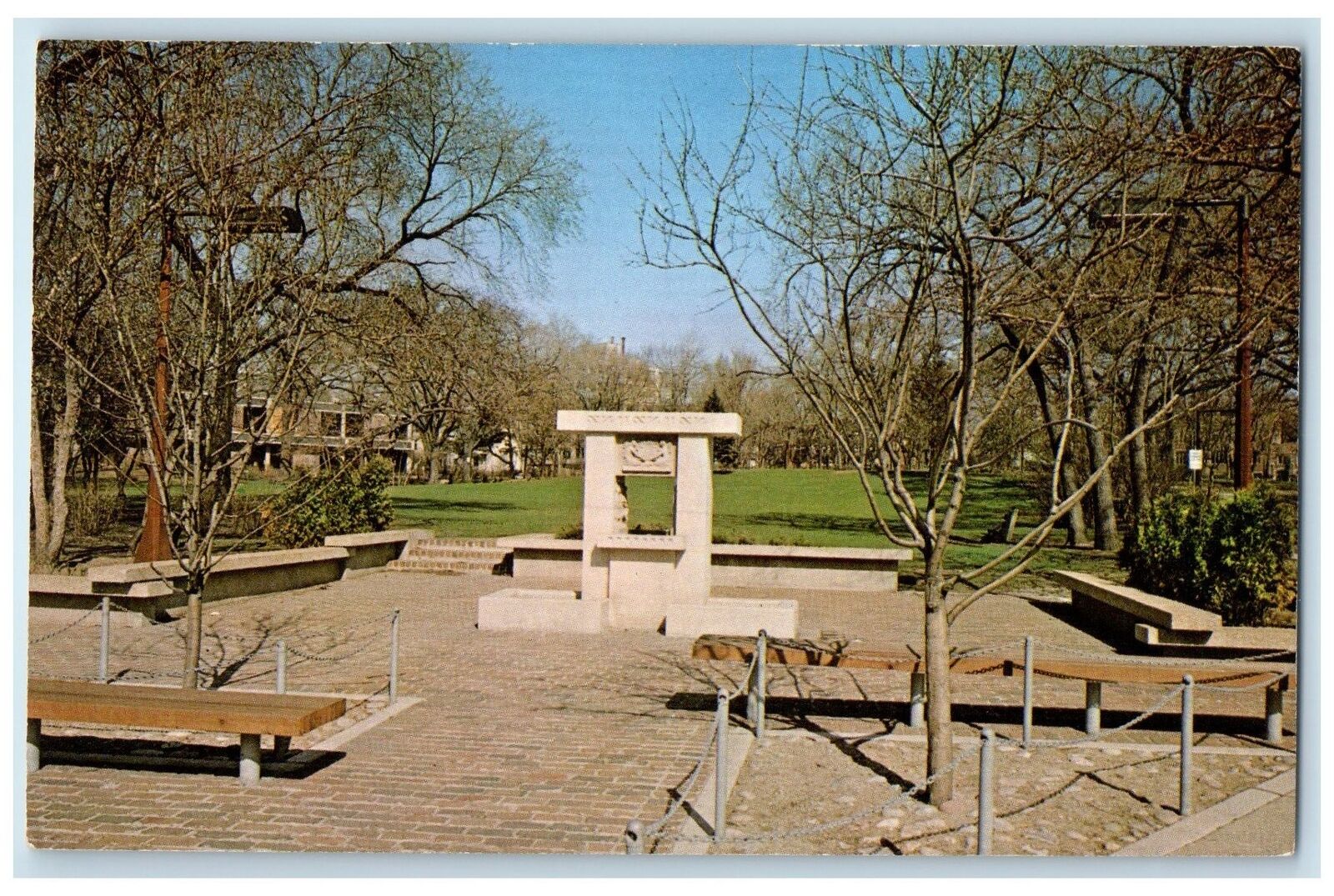 c1950\'s The Wright Bock Fountain 1909 Oak Park Horse Show Illinois IL Postcard