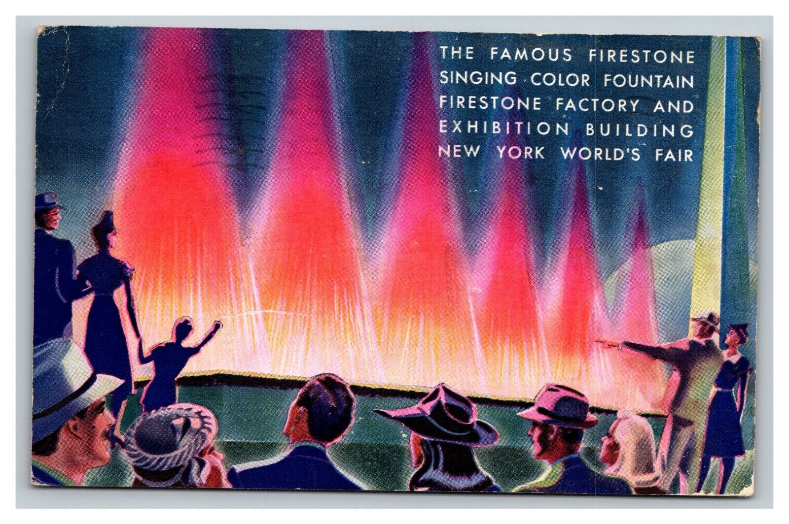 Vintage 1933 Postcard Firestone Singing Fountains From Chicago World\'s Fair