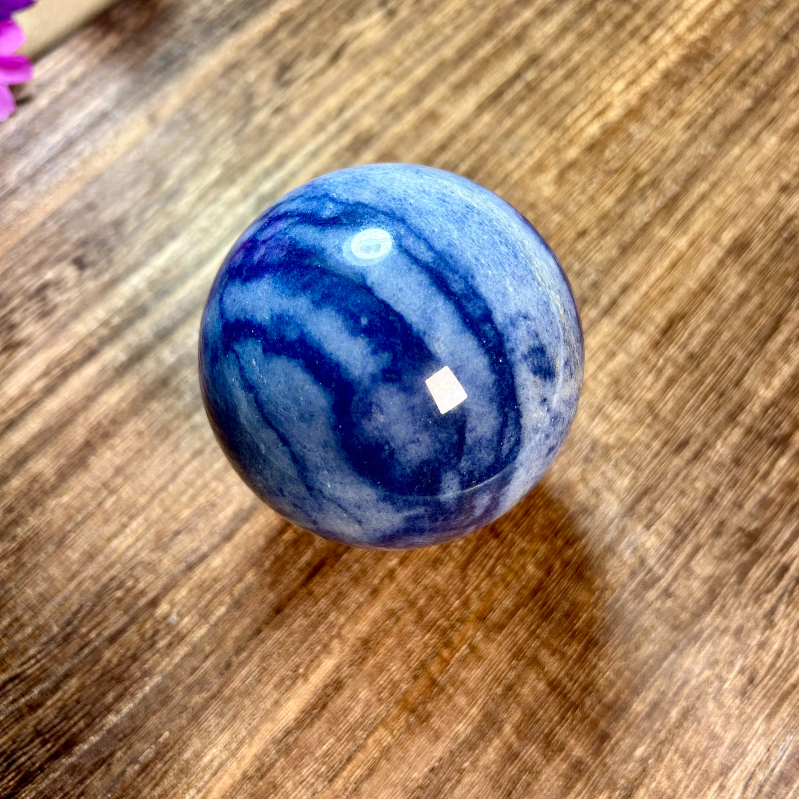 720g Natural Blue Aventurine Sphere Quartz Crystal Ball Healing Display