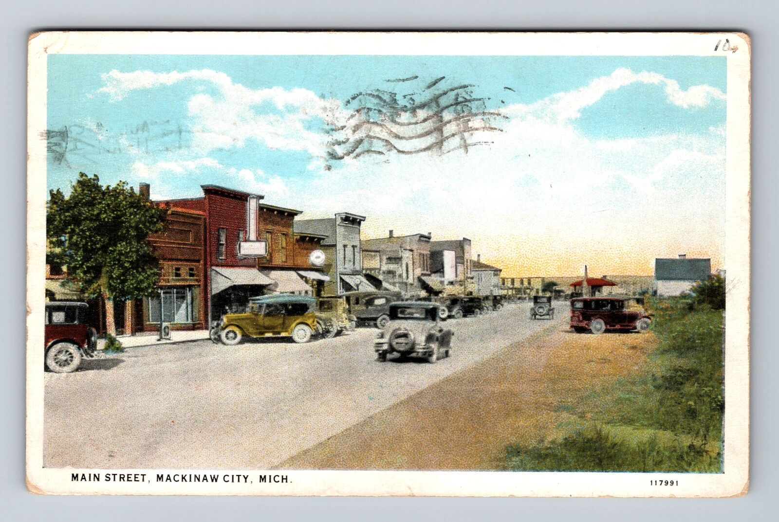 Mackinaw City MI-Michigan, Main Street, Antique, Vintage c1929 Postcard