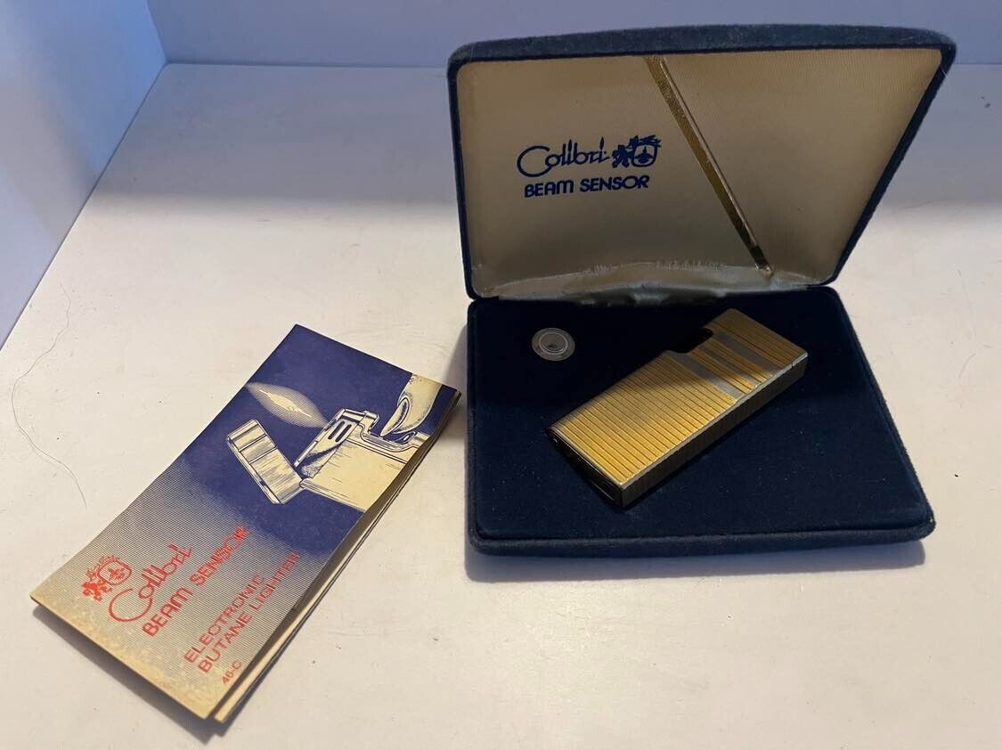 Vintage Colibri Beam Sensor Gold Tone Lighter, Original Box