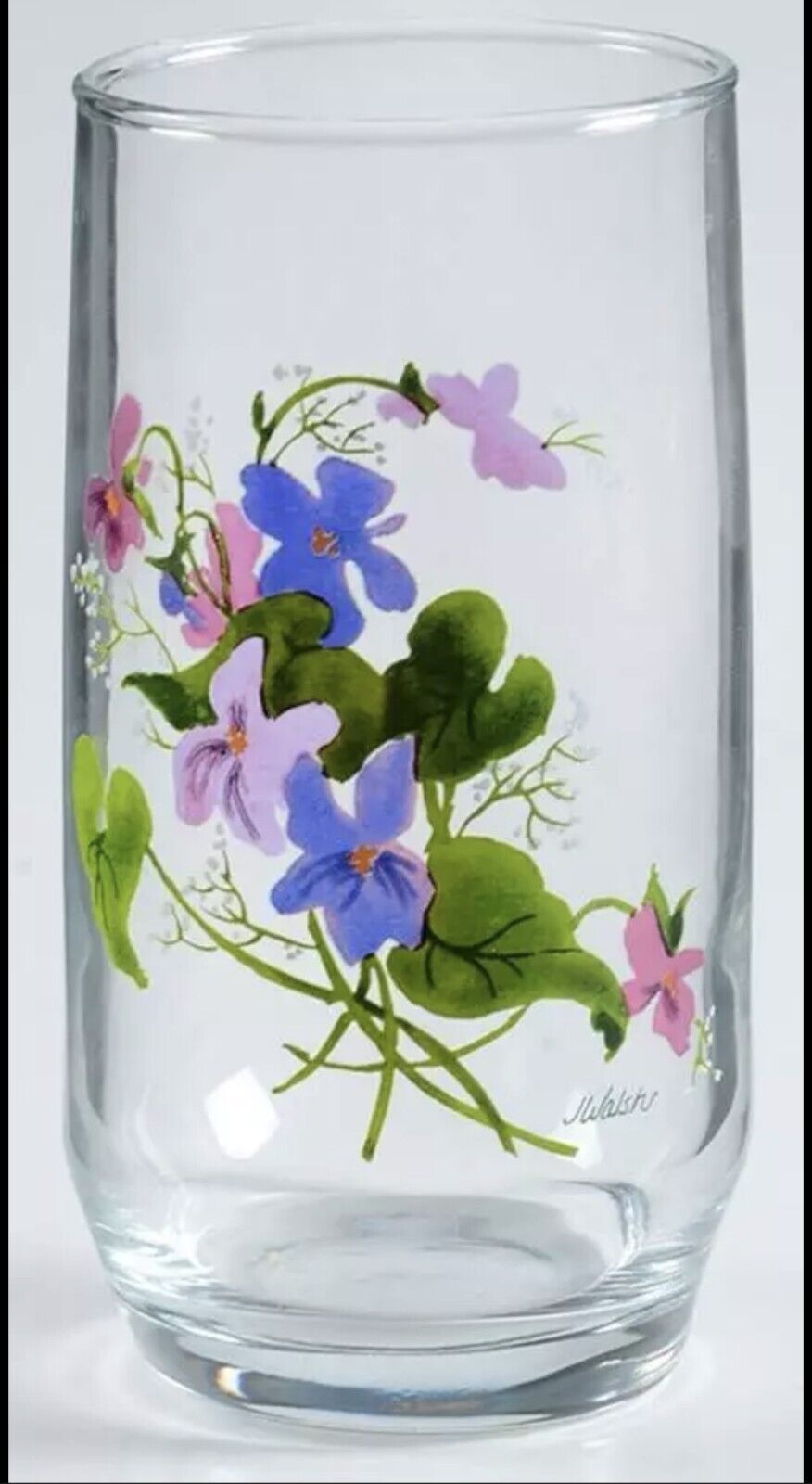 4 Vintage Avon Wild Violet Crystal Glasses