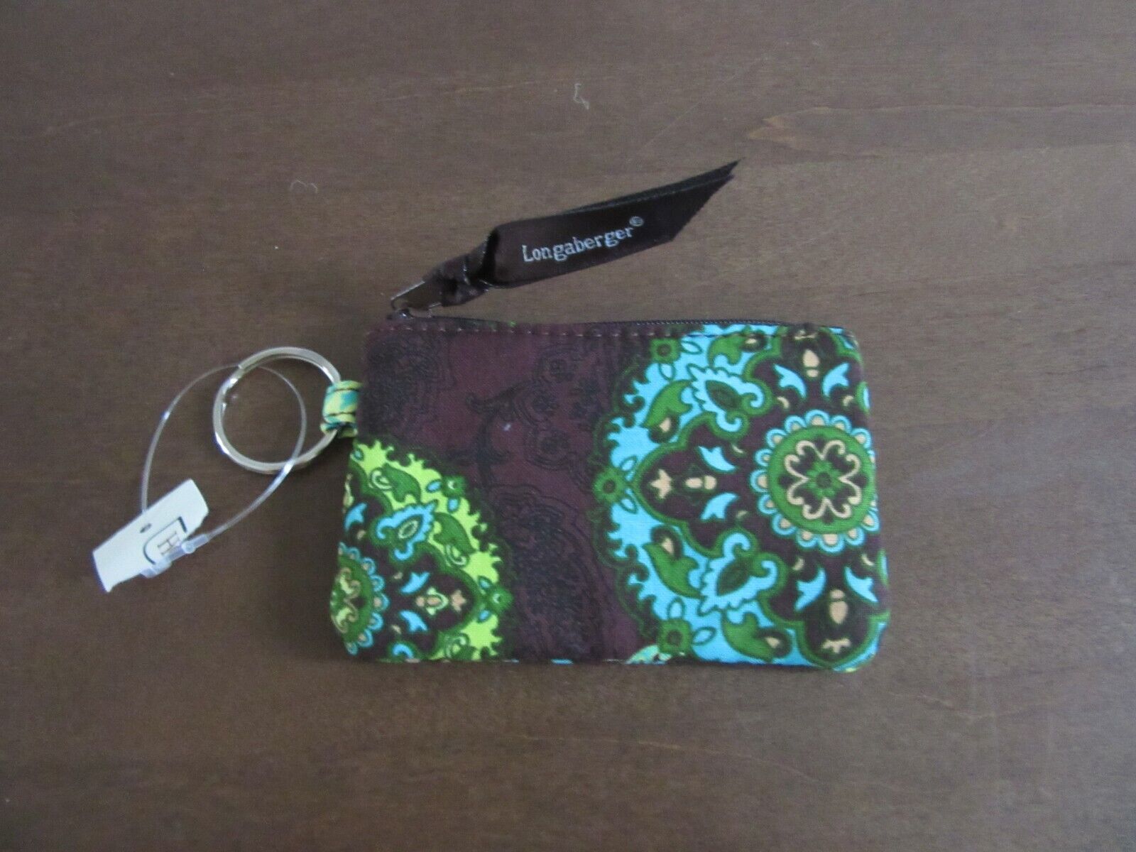 Longaberger Sisters Adorn Fabric Coin Keychain Case NEW