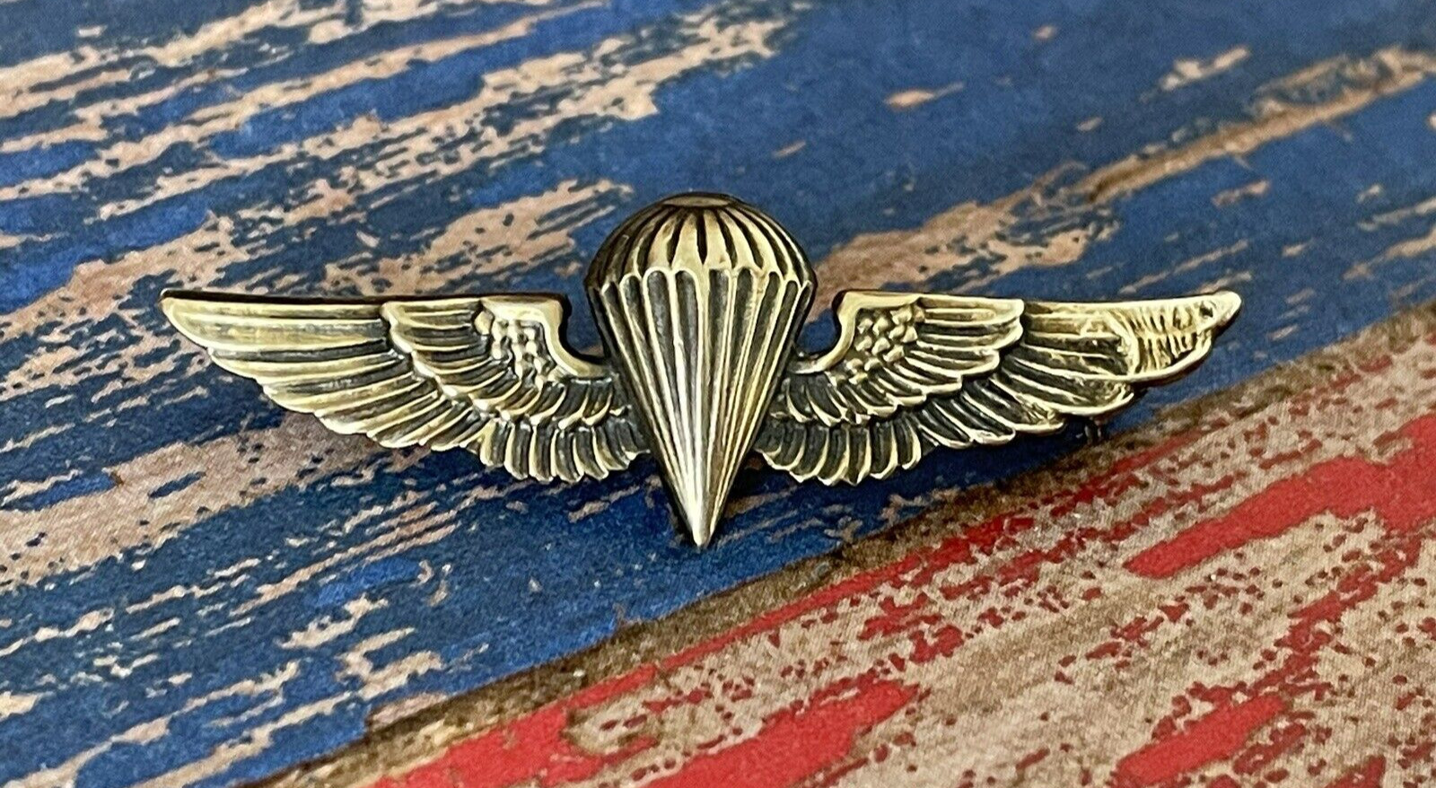 WWII AMICO Sterling +1/20 10k USMC Paratrooper Jump/Rigger Mini Wings ParaMarine