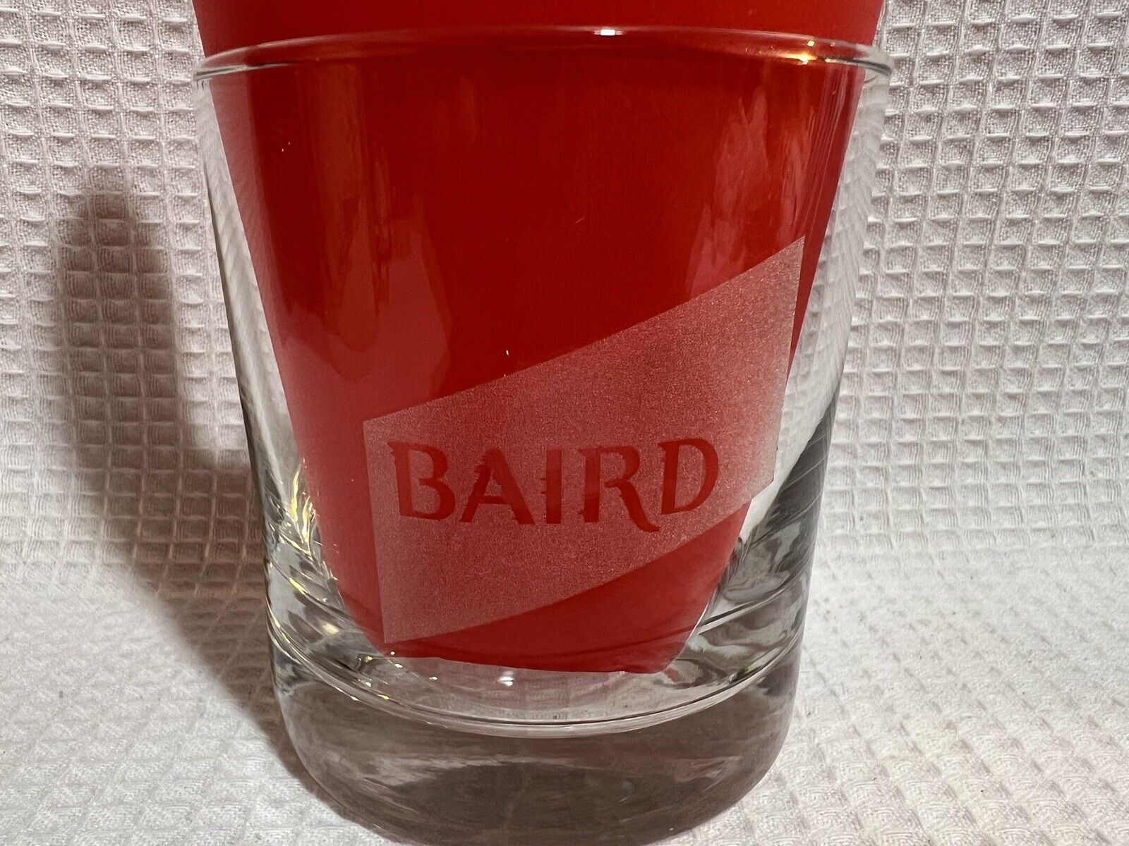 “BAIRD” Investment Banking-Clear Glass/Frosted Logo-Advertising Col. Tumbler