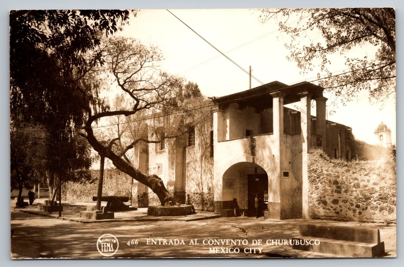 Entrance To The Convento De Churubusco. Mexico City Real Photo Postcard. RPPC