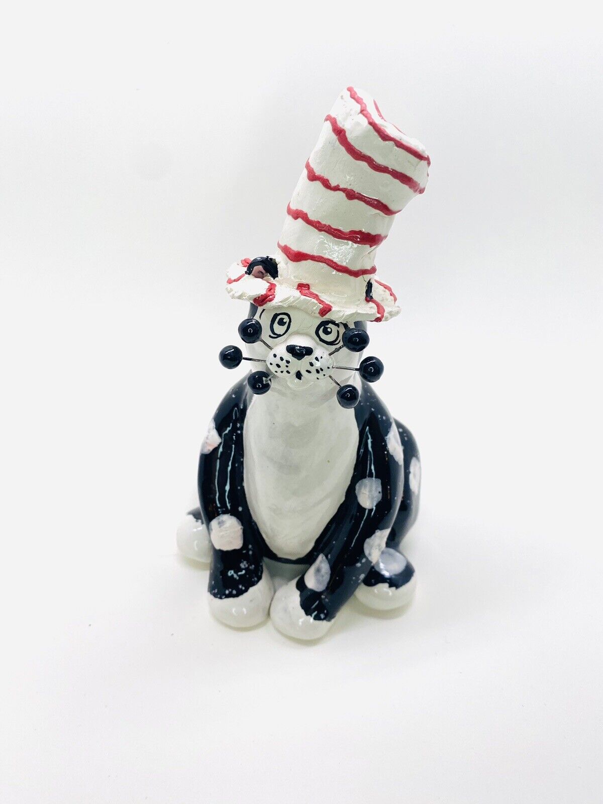 Extremely Rare Amy Lacombe Cat ‘n The Hat Red Striped Custom Cat Vintage Estate