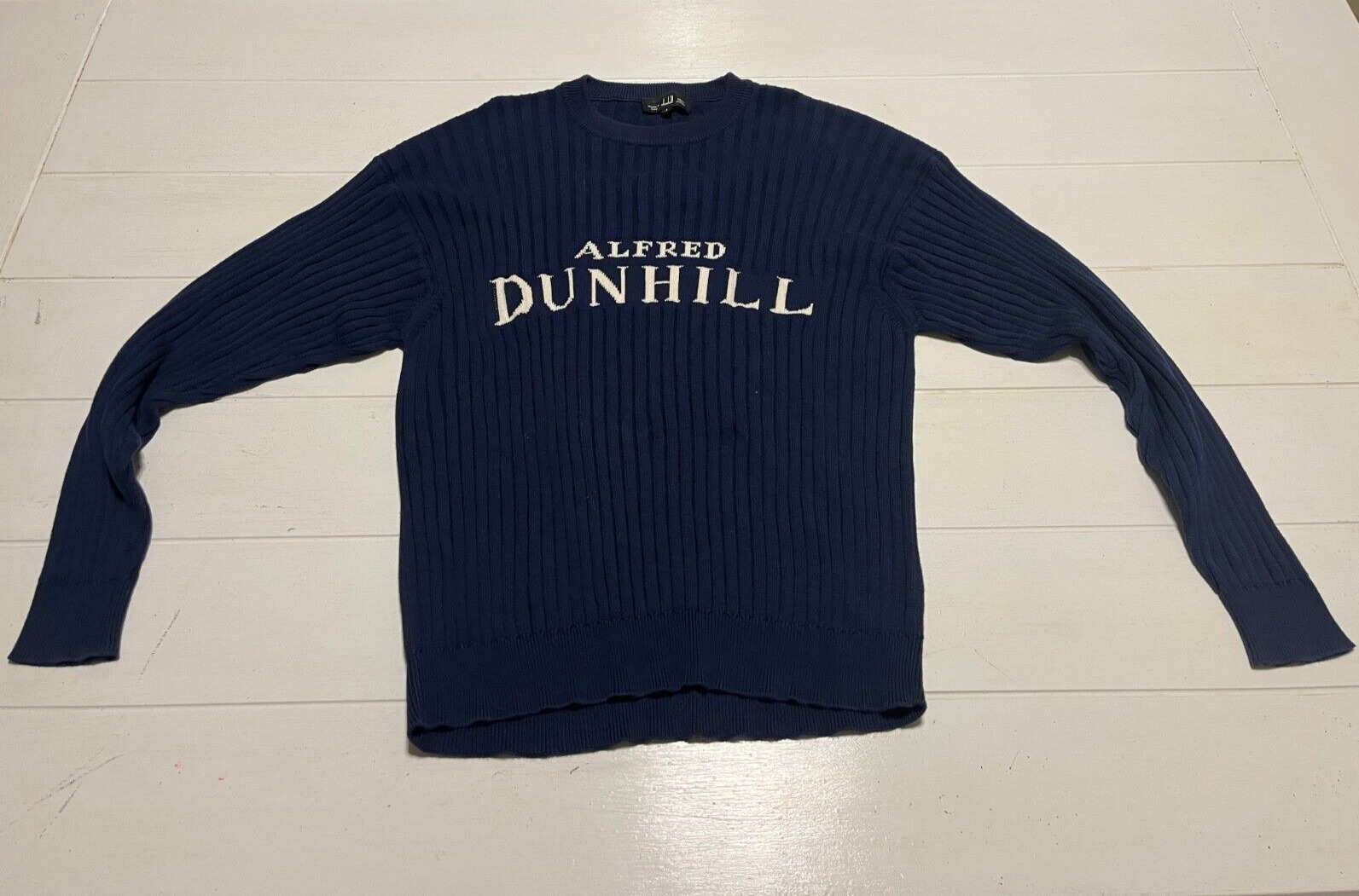 Judd's Very Nice Dunhill 100% Cotton Blue Sweater Men's Large Size