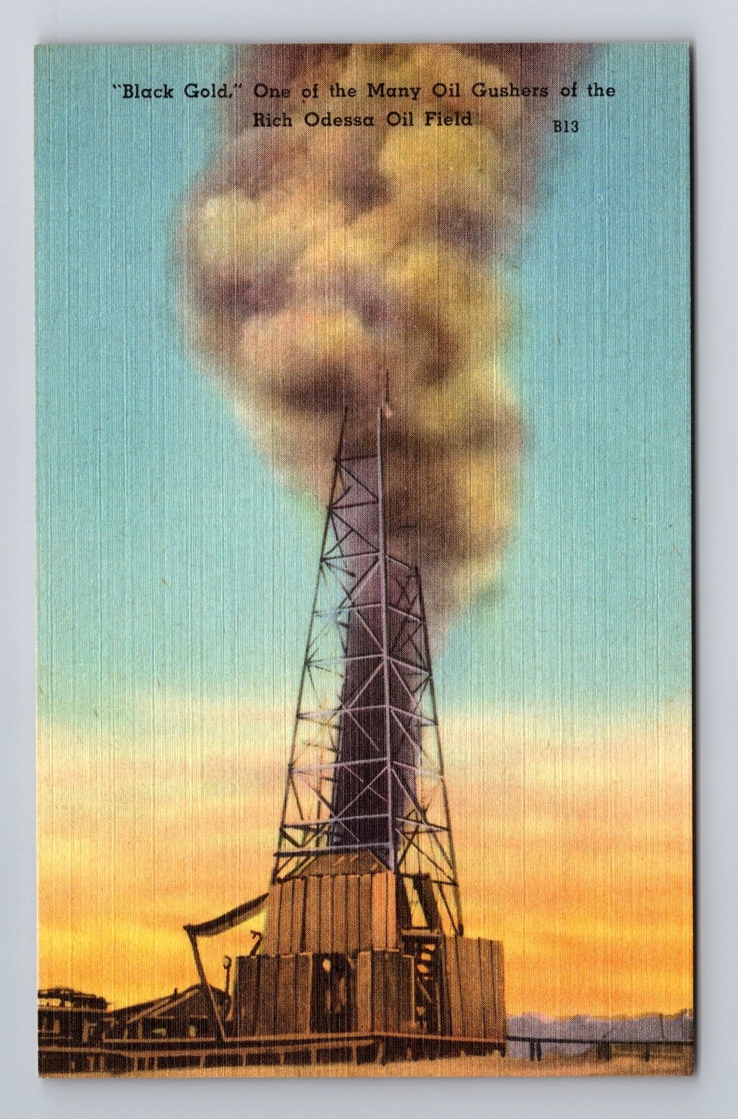 TX- Texas, Rich Odessa Oil Fields, Antique, Vintage Souvenir Postcard