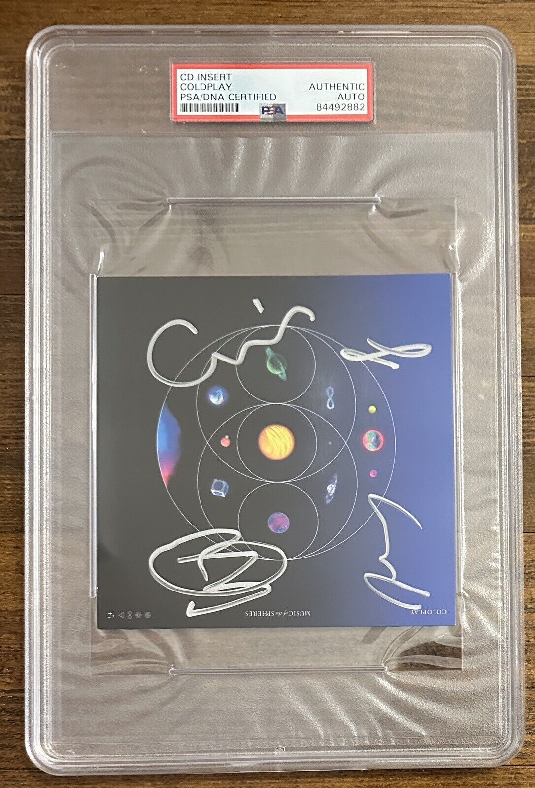 COLDPLAY FULL BAND SIGNED MUSIC OF THE SPHERES CD COVER CARD PSA DNA AUTOGRAPH