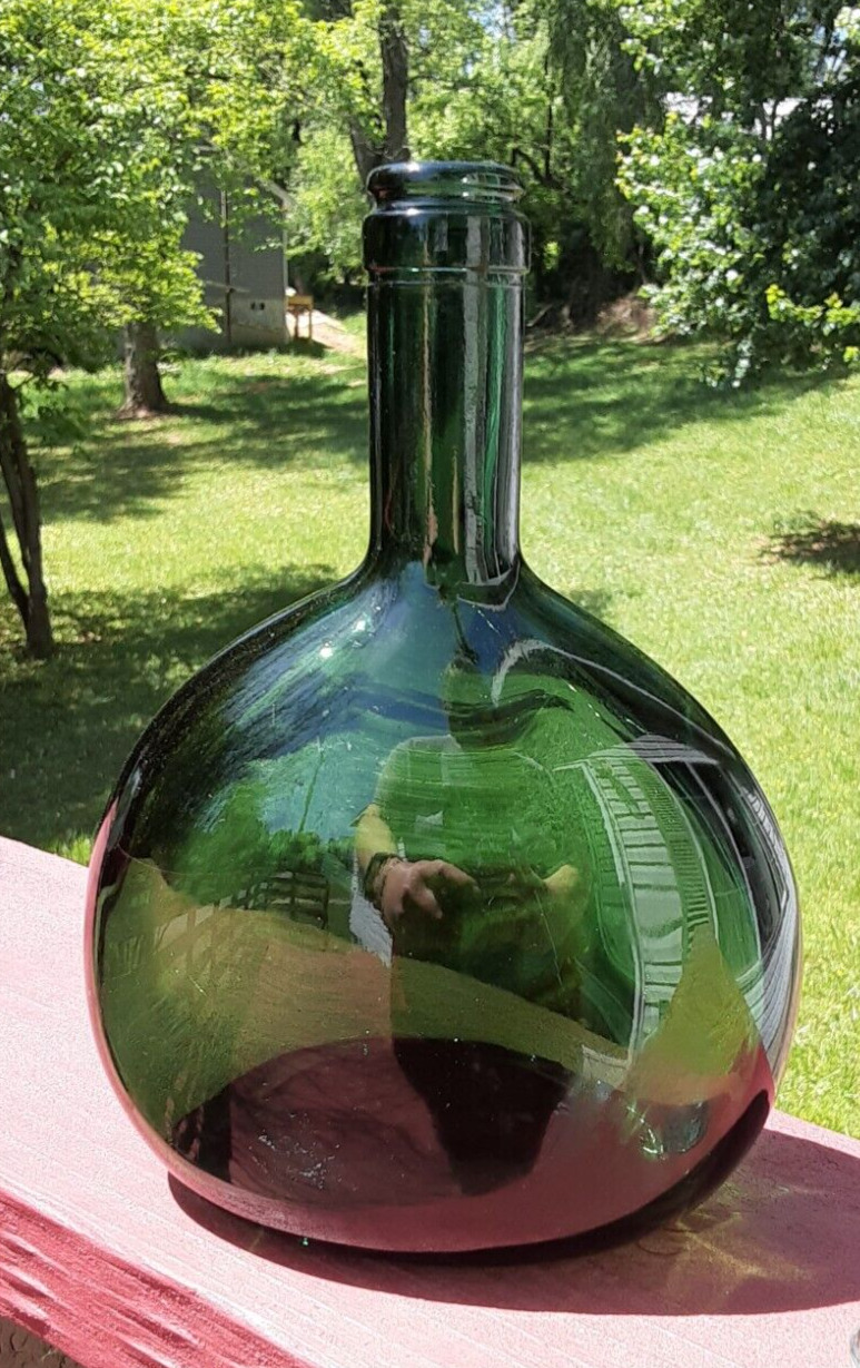 Vintage Mateus Rose Style Vintage Teal green empty Wine Bottle UNLABELED
