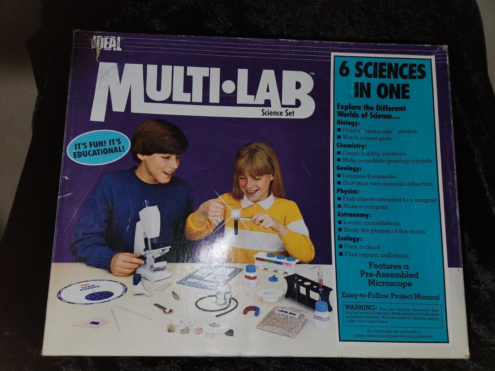 ScienceMulti Lab VTG 1987 Ideal RARE Child LearningW/Microscope New Old Stock