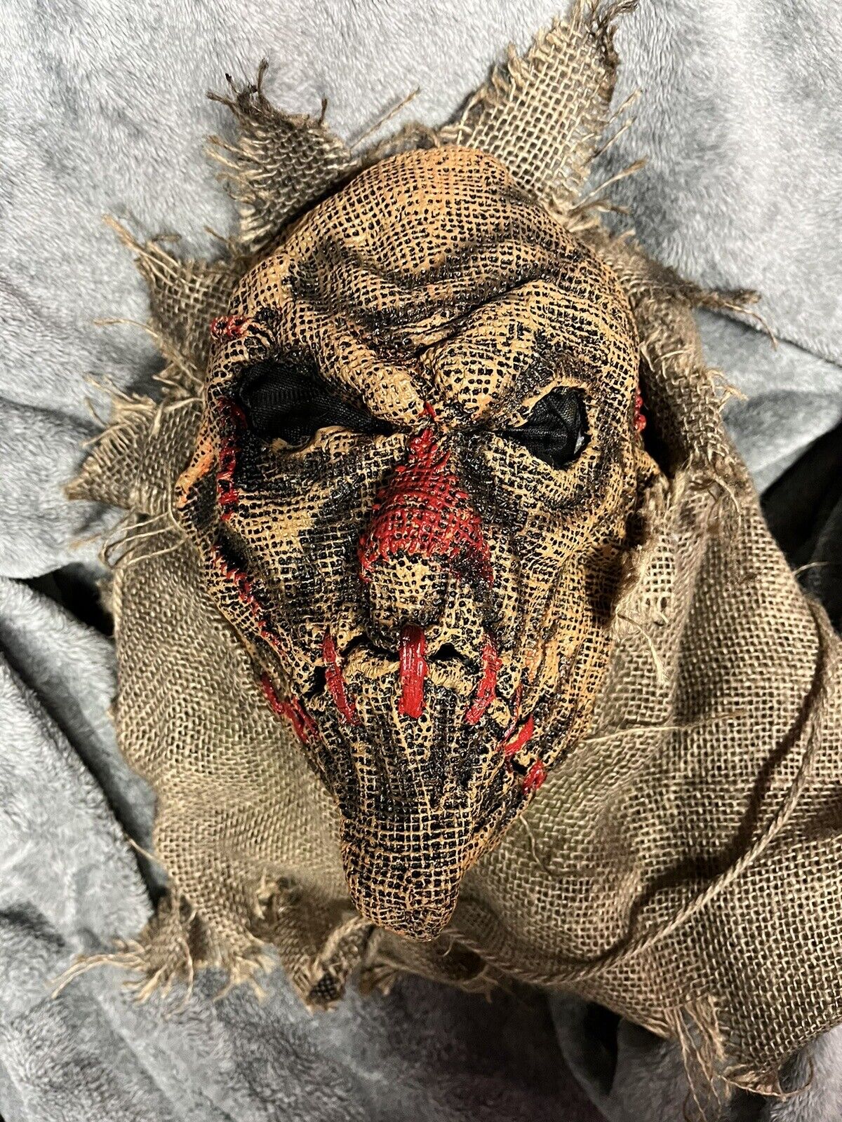 Vintage Spirit Halloween Evil Scarecrow Halloween Mask Burlap