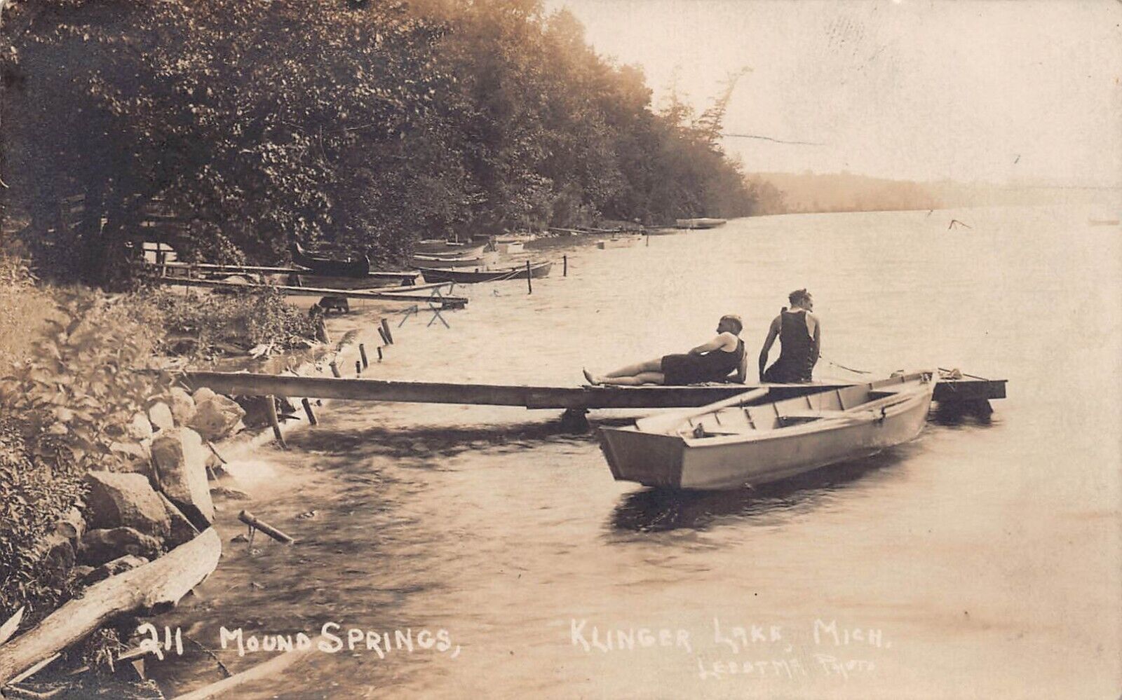 RPPC Sturgis MI Oakwood Mound Springs Klinger Lake Michigan Photo Postcard D38