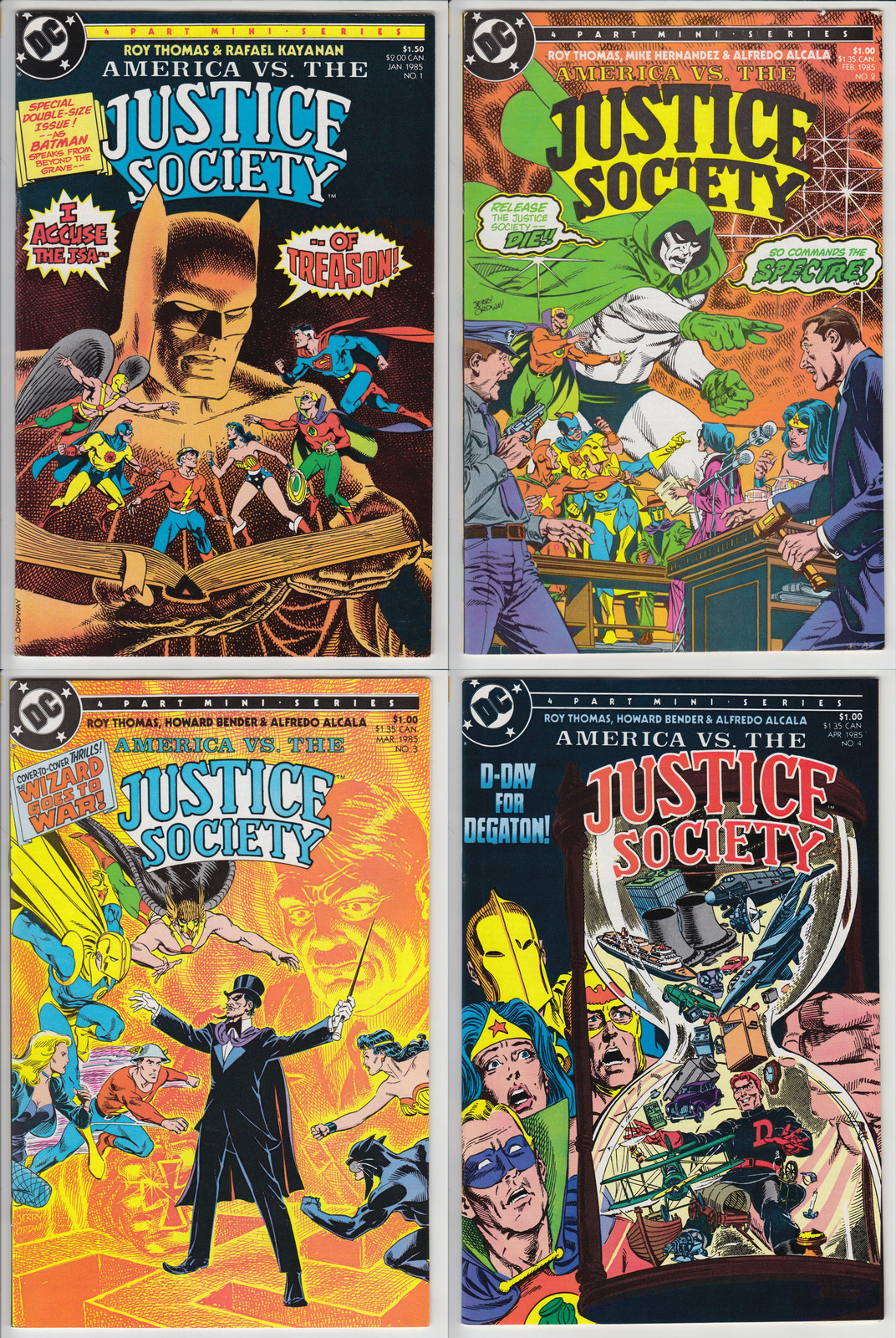 America vs. The Justice Society (1985) 1-4 DC Comics VF/NM +bags/boards