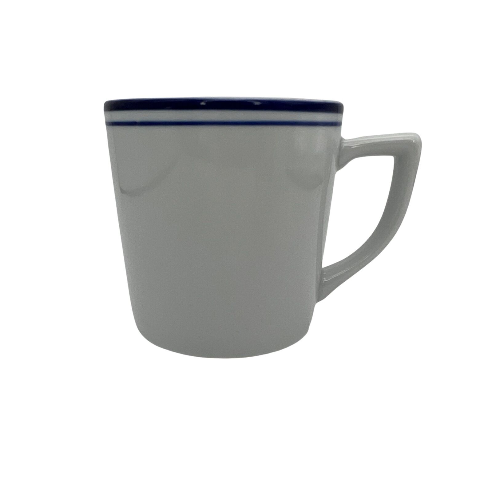 1994 Starbucks Coffee Mug Rosanna Imports Exclusive White Blue Rim 3.25\