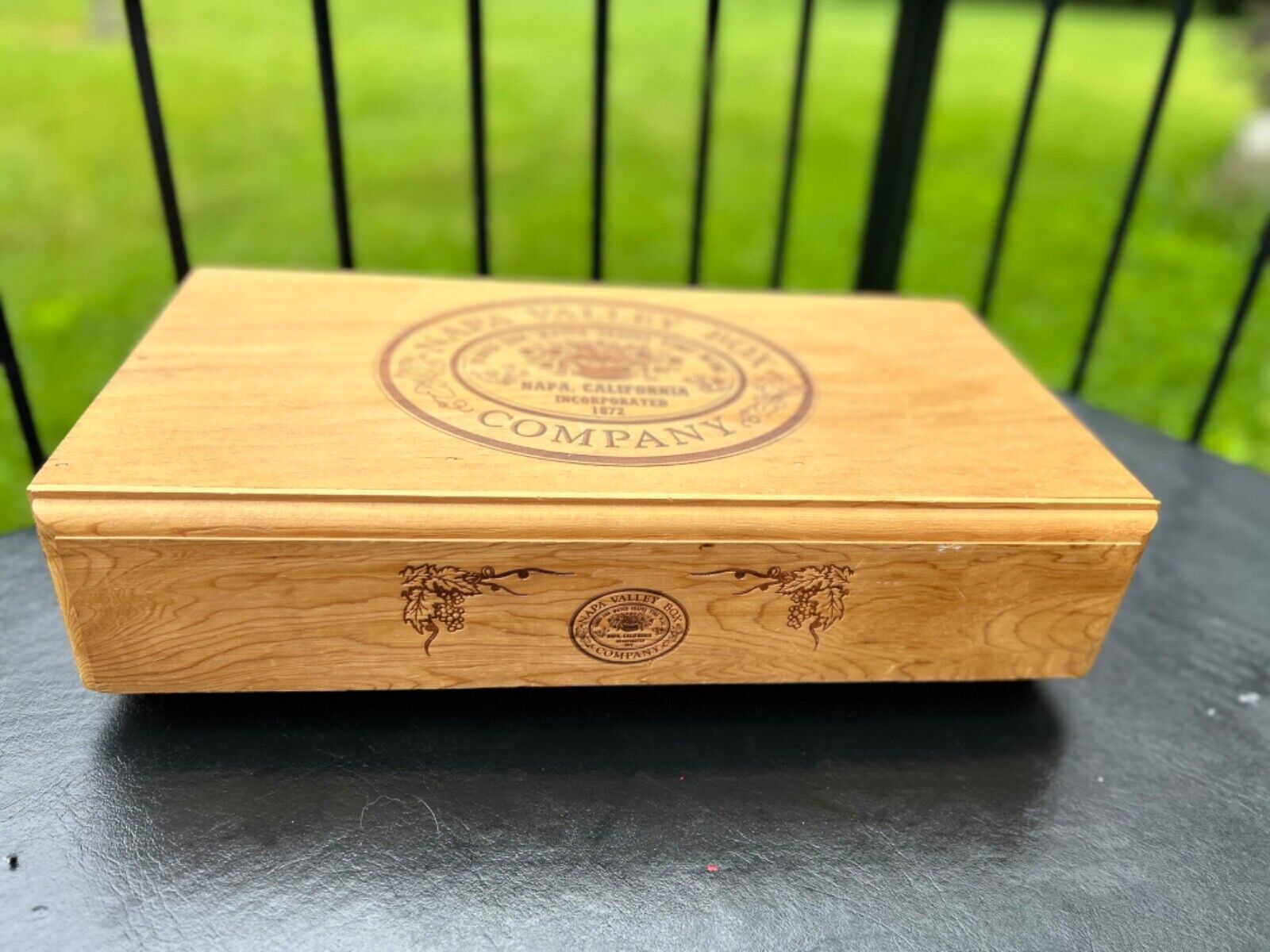 VTG Napa Valley California Wood Crate Box w Bin Drawers Cassette Case Stickers