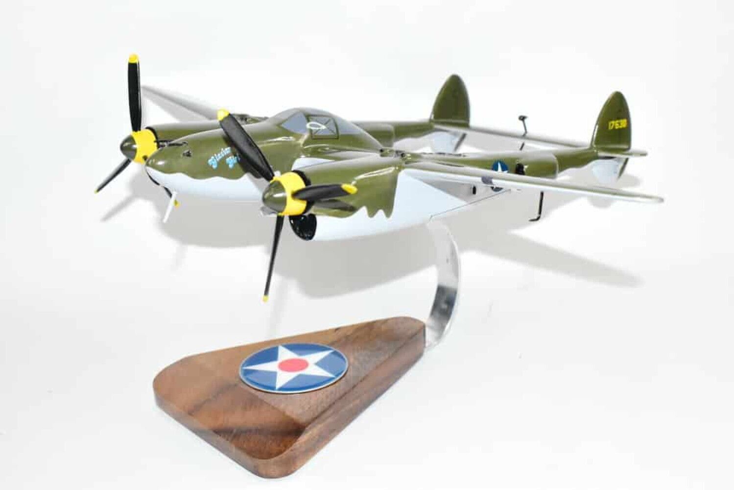 Lockheed® P-38 Lightning®, Glacier Girl, Mahogany Scale Model
