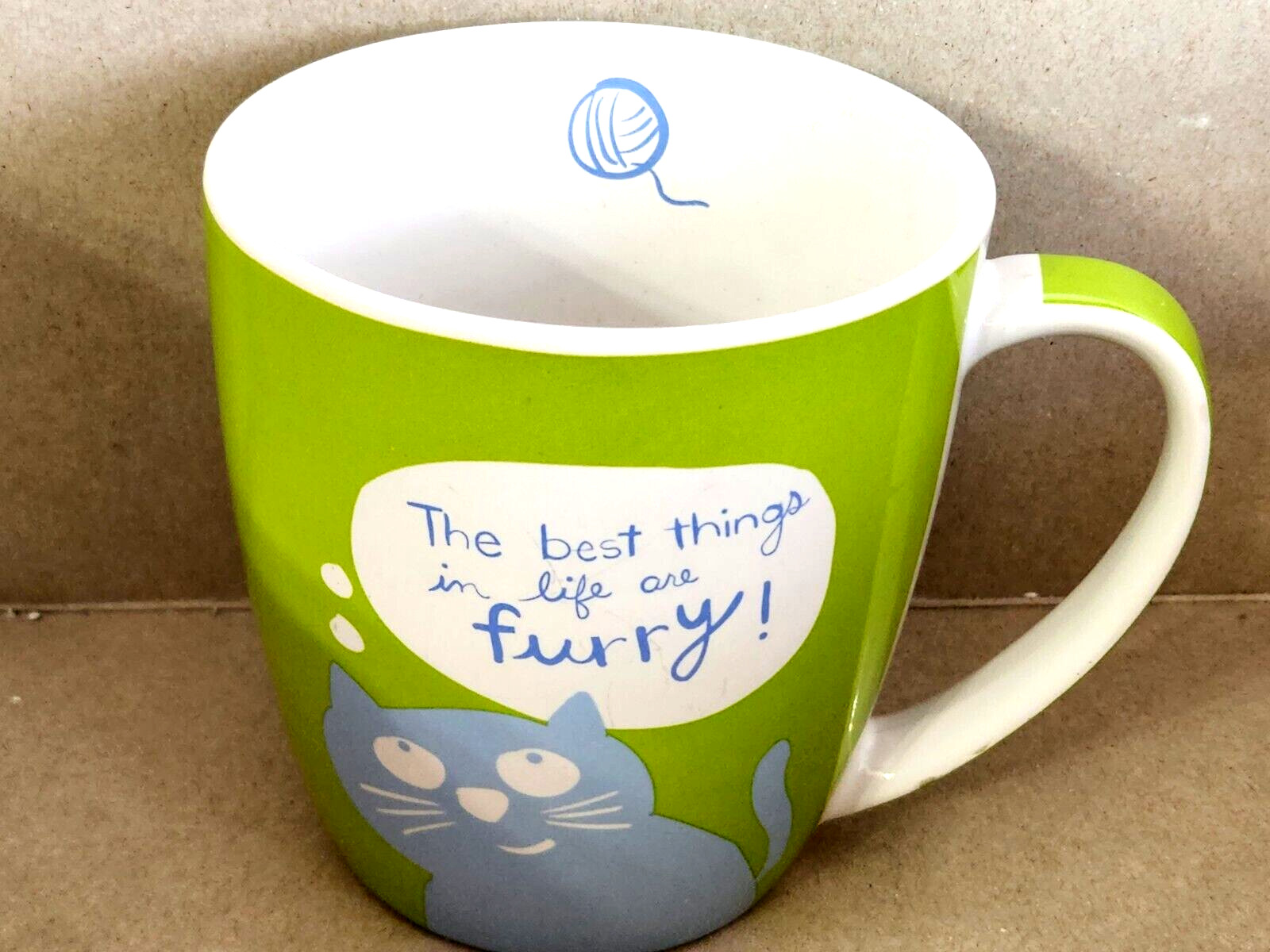 Wendy Tancock cat mug 'The Best Things in Life are Furry' EUC