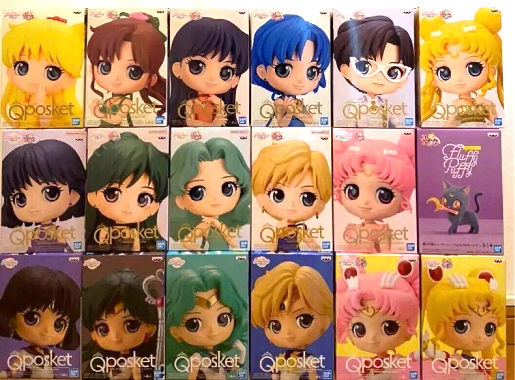 Q posket Sailor Moon PRINCESS PRINCE Figure Set of 18 Qposket Banpresto NEW