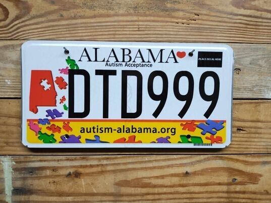 Alabama Expired 2019 Autism License Plate Auto Tag DTD999