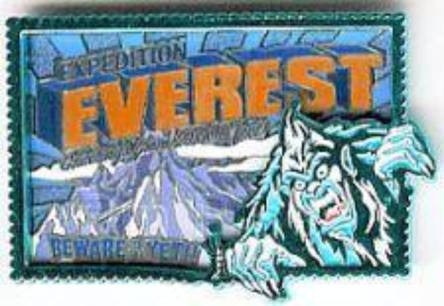 Disney Pin 44344 WDW Expedition Everest Beware of the Yeti Postcard Blue Metal