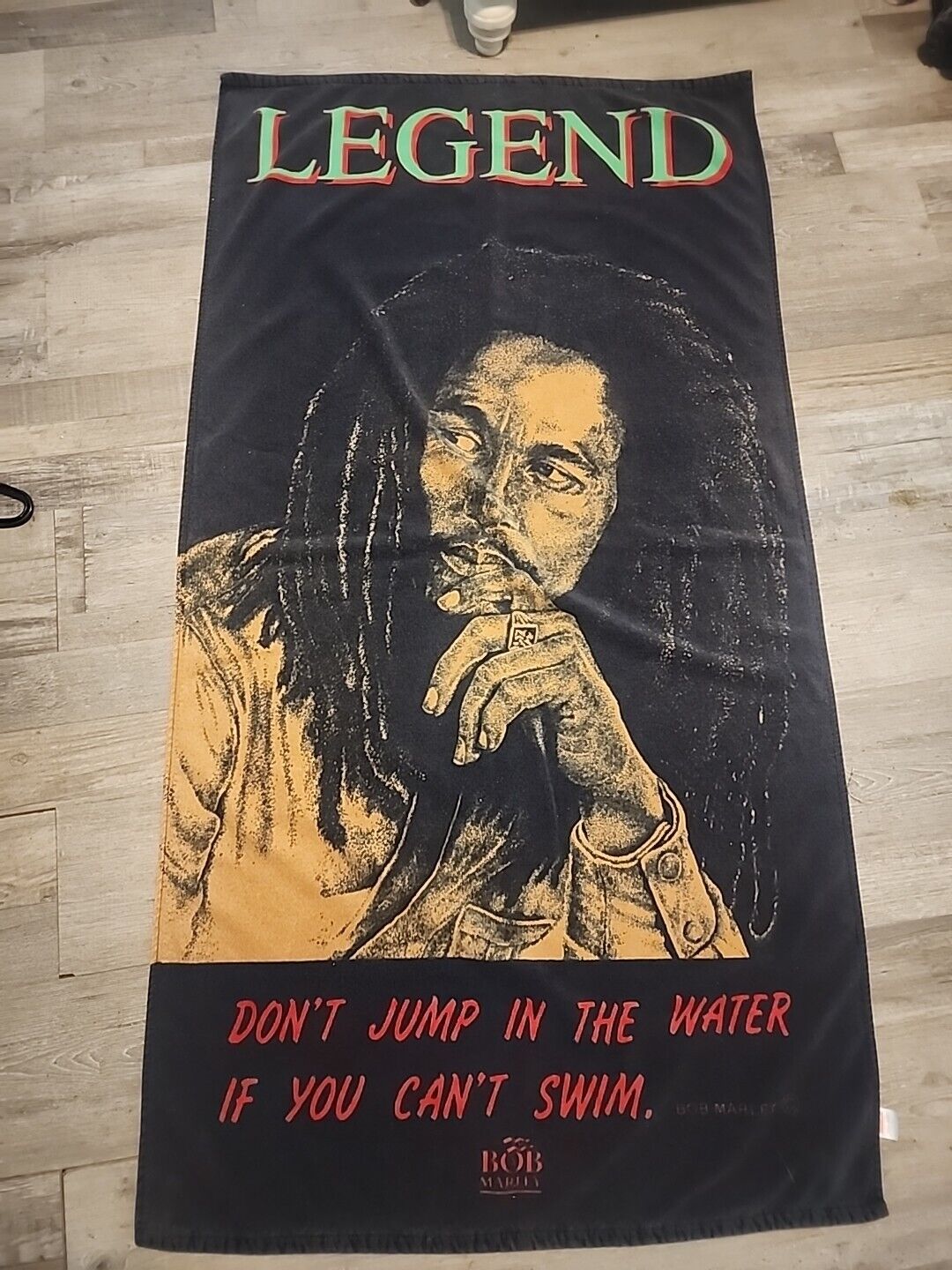 Vintage 90s Bob Marley LEGEND Black Towel XL