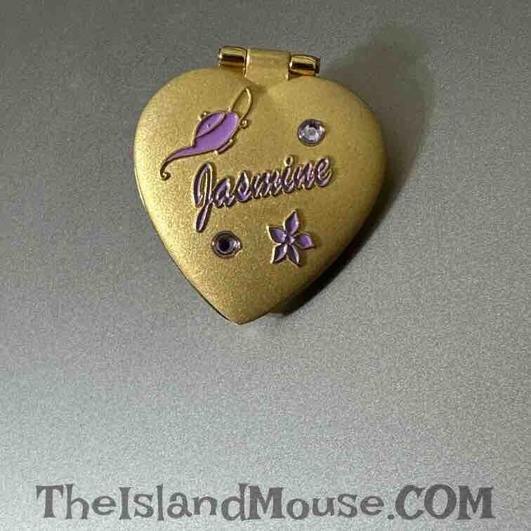Disney Princess Heart Jasmine Hinged Two Purple Jeweled Hinged Pin (U6:21634)