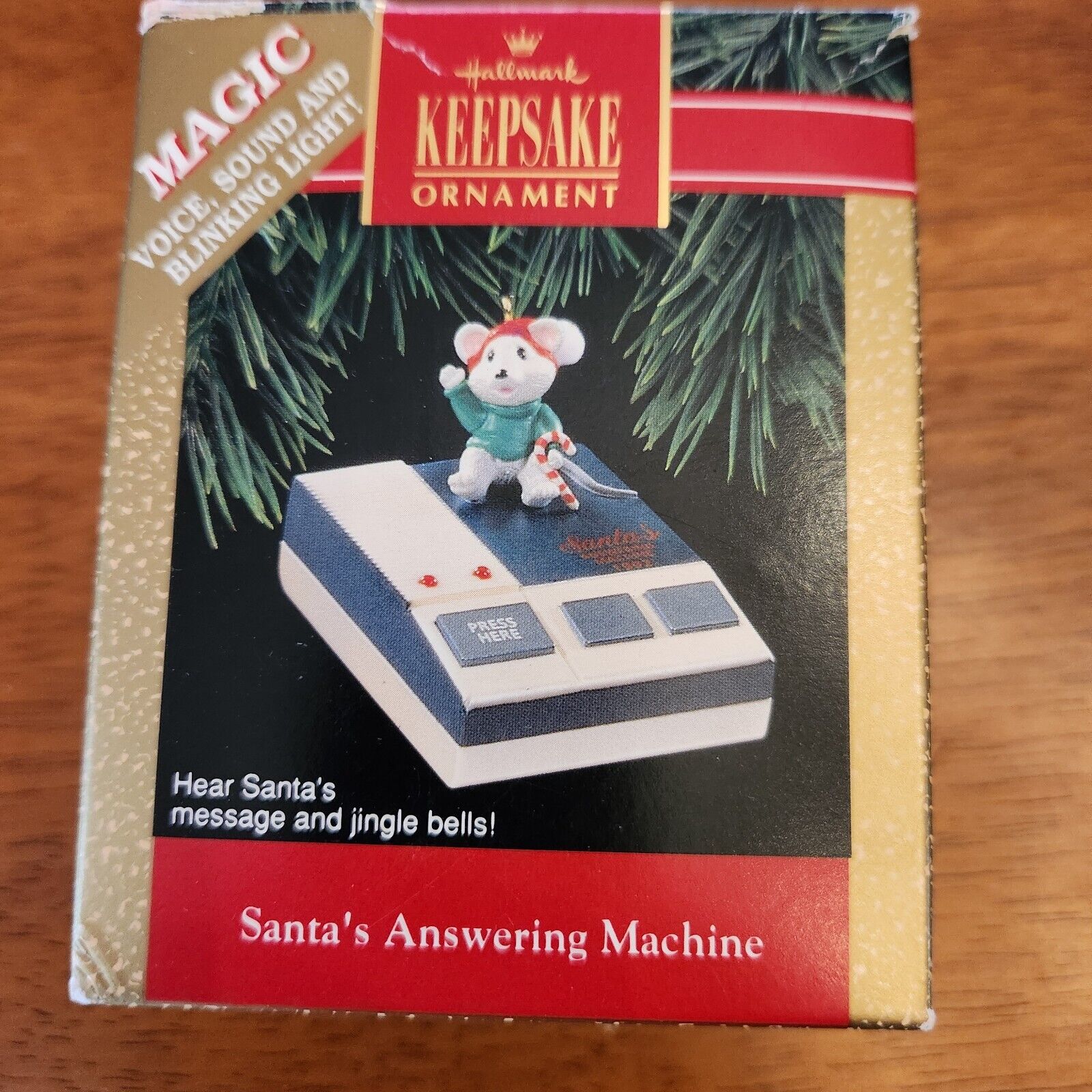 Vtg 1992 Hallmark Keepsake Santa’s Answering Machine Christmas Ornament
