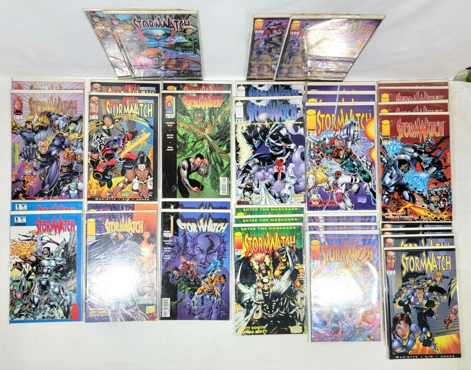 Lot of 35 Storm Watch Comic Books All Have Bags & Boards