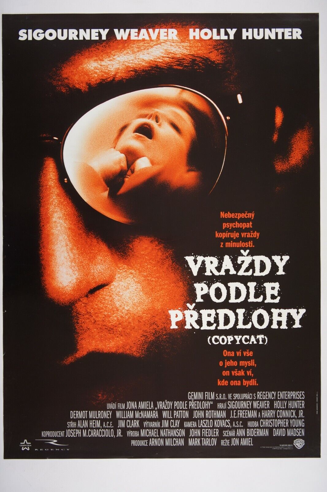 COPYCAT 24x33 Original Czech movie poster 1995 SIGOURNEY WEAVER, HOLLY HUNTER