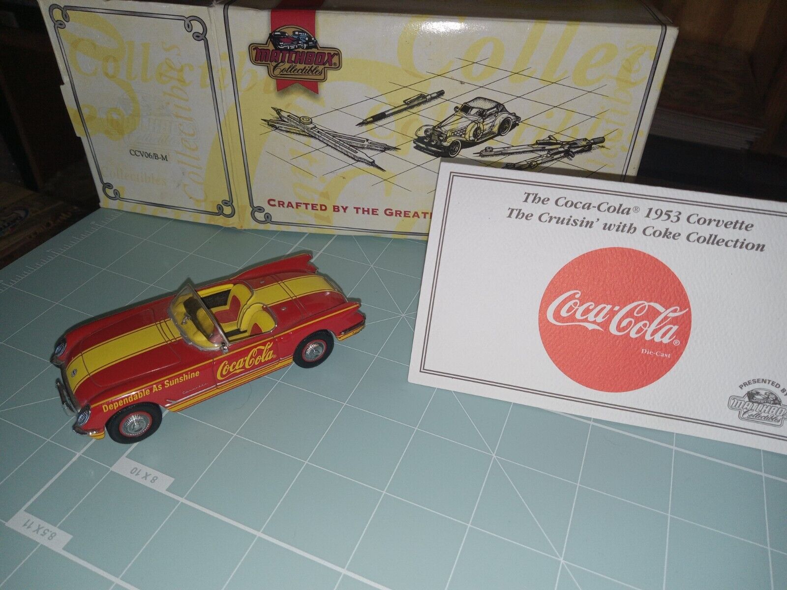 Coca Cola Matchbox Collectibles 1953 Corvette 1998