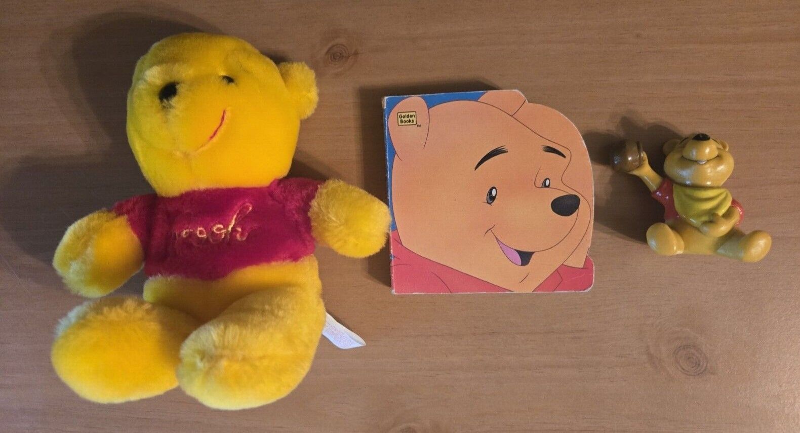 Winnie The Pooh Plush Toy AND Figurine AND Board Book -- SEE DESCRIPTION