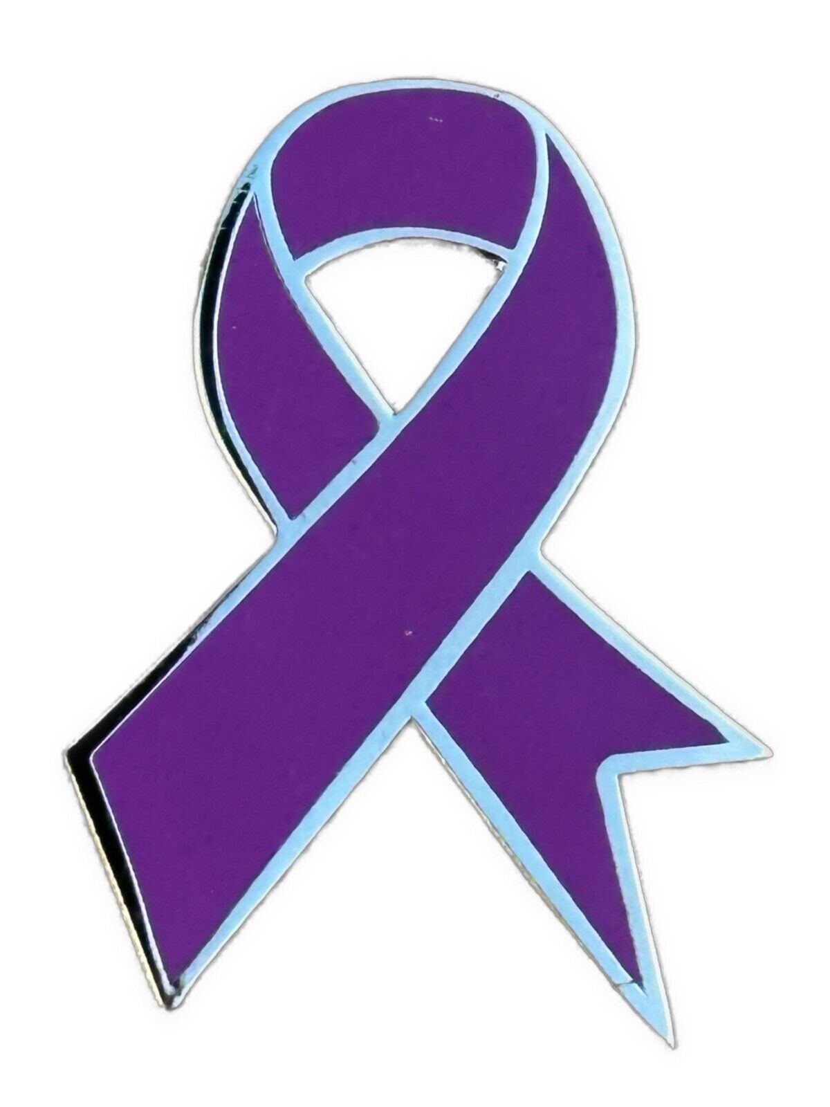 Neuropathy Awareness Purple Enamel Ribbon 35mm x 26mm Lapel Pin Badge