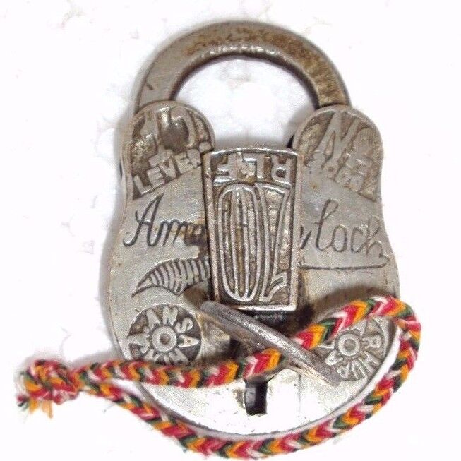 Old Handcrafted Iron Orginal ALIGARH Pad Lock no. 2000/ 10 RLF With Original Key