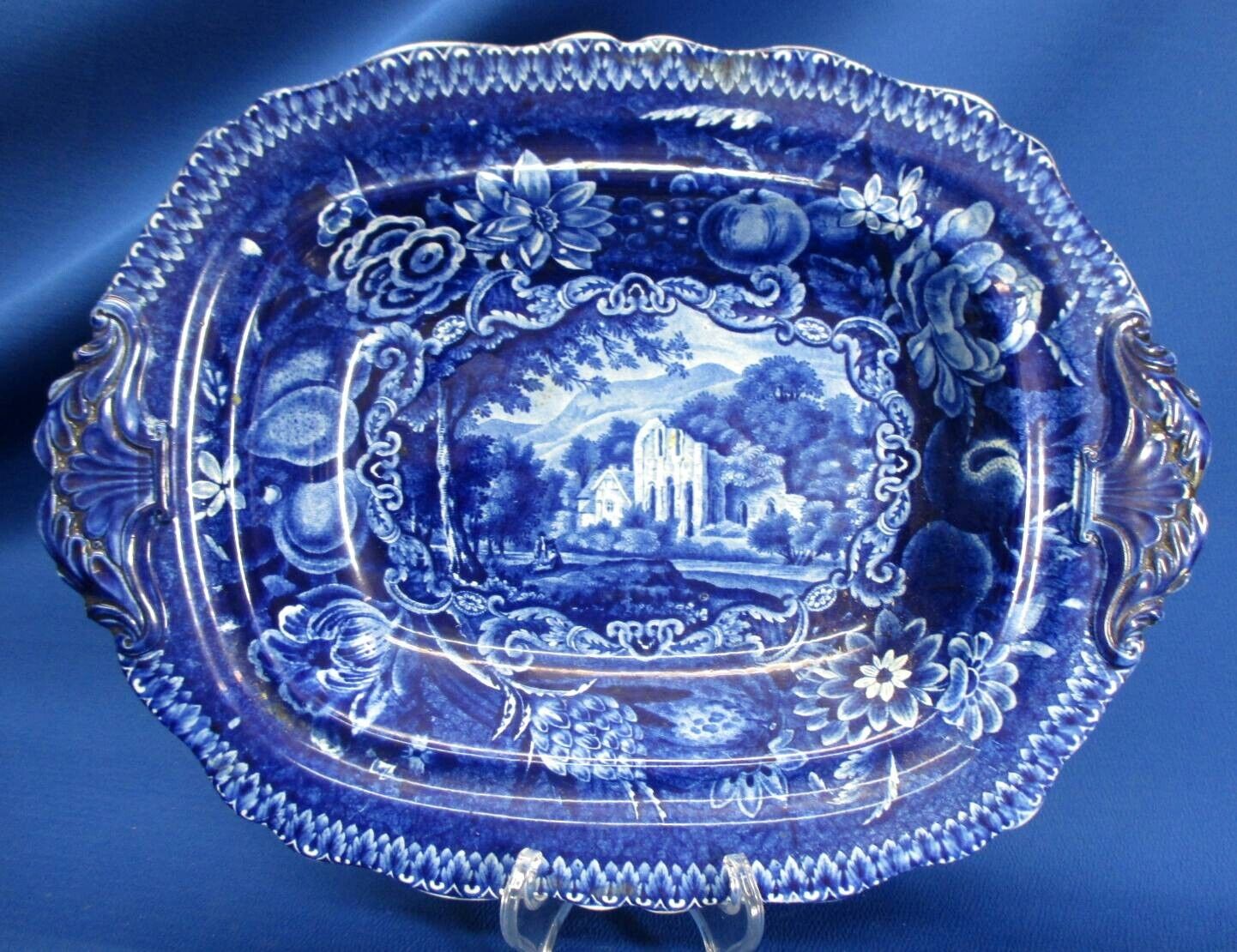 1830 R. HALL STAFFORDSHORE HISTORICAL WARE  VIEWS VALLE CRUSIS WALES  BOWL
