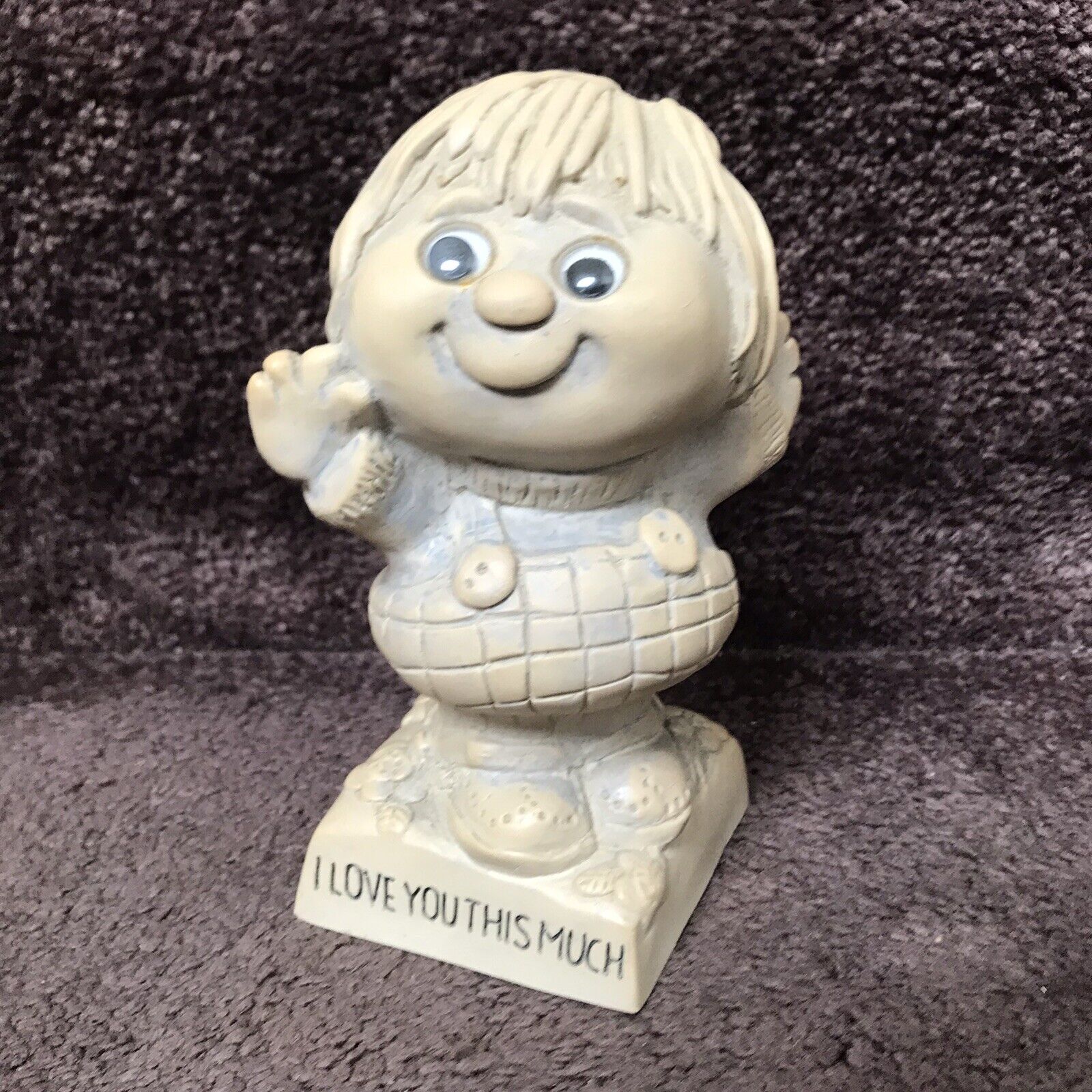 Vintage 1970s Googly Eyes Figurine I Love You This Much  American Greetings Corp