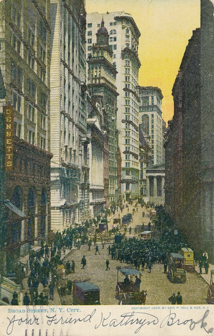 NEW YORK CITY - Broad Street Glitter Covered Postcard - udb - 1906