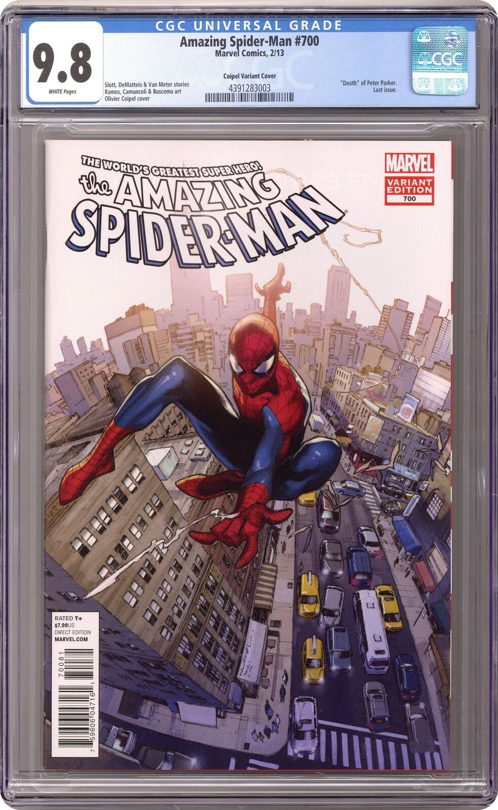 Amazing Spider-Man #700D Coipel Variant CGC 9.8 2013 4391283003